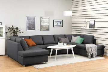 Crazy 5-sits U-formad Soffa med dubbelschäslong i Tyg - Mörkgrå - Products - Möbler - Soffa - U-soffa