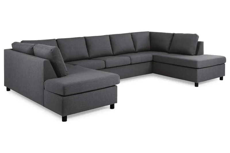 Crazy 5-sits U-formad Soffa med dubbelschäslong i Tyg - Mörkgrå - Products - Möbler - Soffa - U-soffa