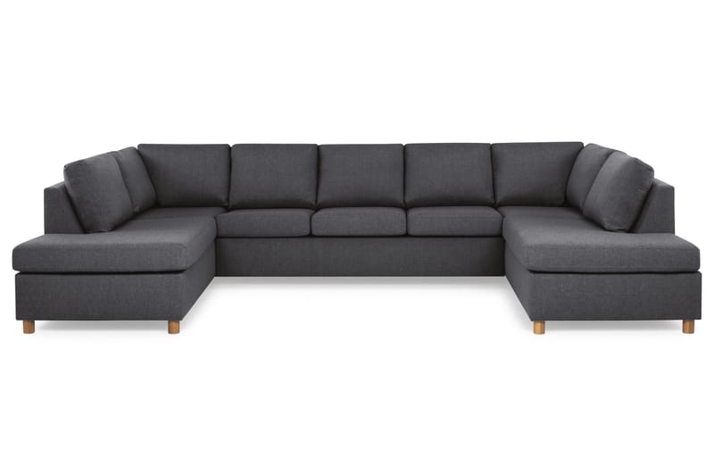 Crazy 5-sits U-formad Soffa med dubbelschäslong i Tyg - Mörkgrå - Products - Möbler - Soffa - U-soffa