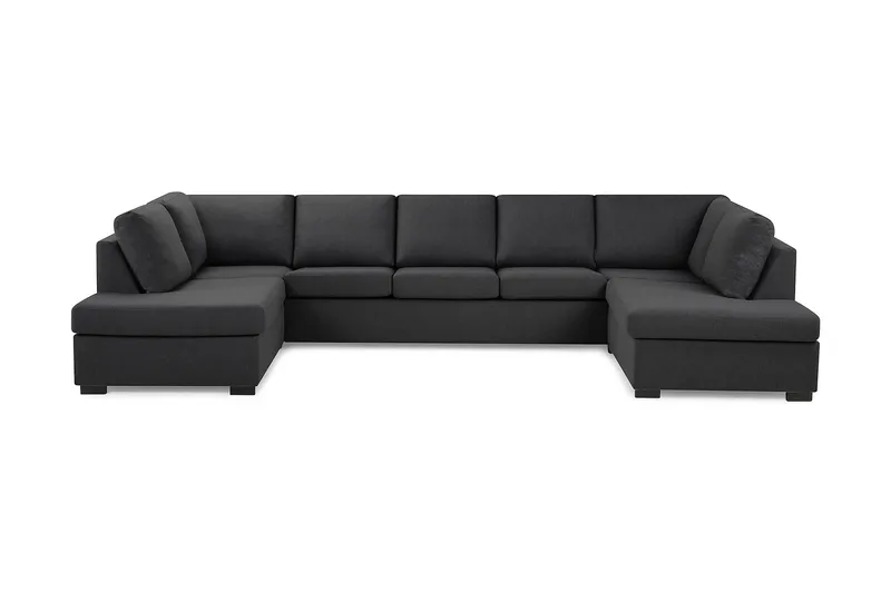 Crazy 5-sits U-formad Soffa med dubbelschäslong i Tyg - Mörkgrå - Products - Möbler - Soffa - U-soffa