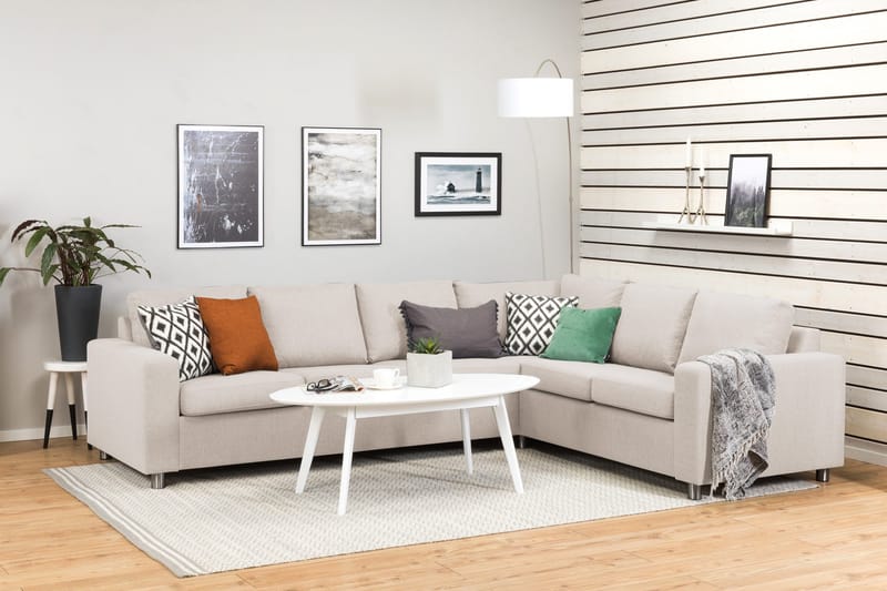 Crazy 5-sits Vändbar L-formad Large Hörnsoffa i Tyg - Beige - Products - Möbler - Soffa - Hörnsoffa