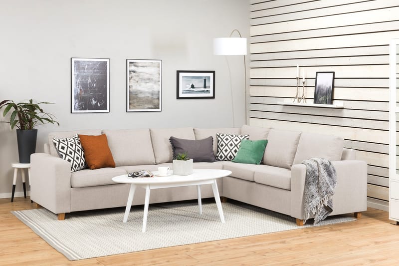 Crazy 5-sits Vändbar L-formad Large Hörnsoffa i Tyg - Beige - Products - Möbler - Soffa - Hörnsoffa