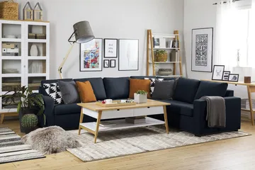 Crazy 5-sits Vändbar L-formad Large Hörnsoffa i Tyg - Blå - Products - Möbler - Soffa - Hörnsoffa