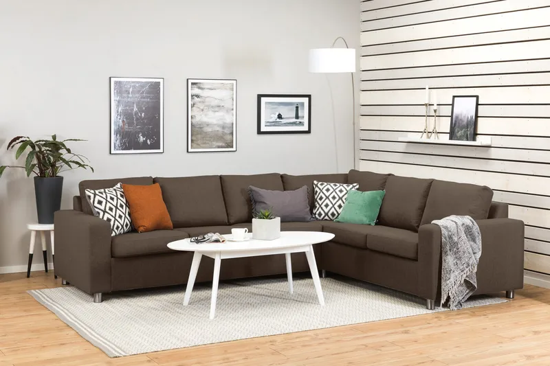 Crazy 5-sits Vändbar L-formad Large Hörnsoffa i Tyg - Brun - Products - Möbler - Soffa - Hörnsoffa