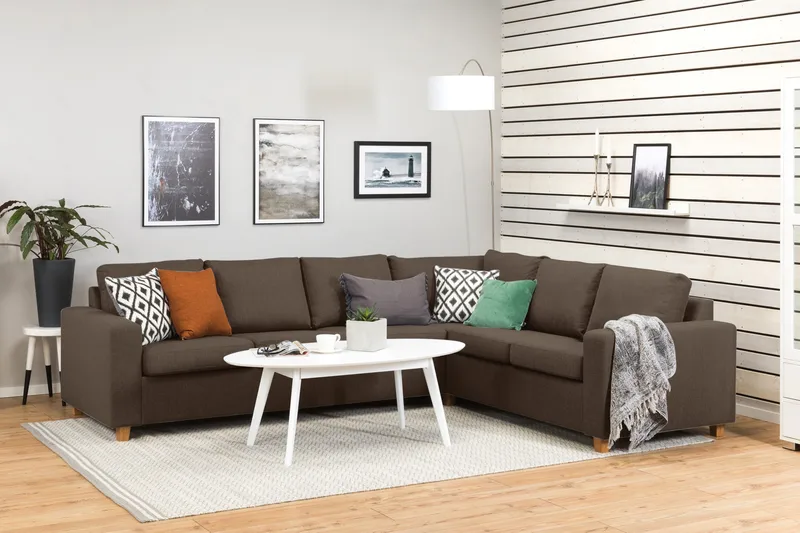 Crazy 5-sits Vändbar L-formad Large Hörnsoffa i Tyg - Brun - Products - Möbler - Soffa - Hörnsoffa
