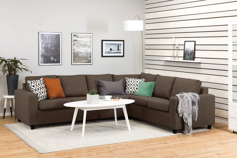 Crazy 5-sits Vändbar L-formad Large Hörnsoffa i Tyg - Brun - Products - Möbler - Soffa - Hörnsoffa