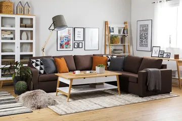 Crazy 5-sits Vändbar L-formad Large Hörnsoffa i Tyg - Brun - Products - Möbler - Soffa - Hörnsoffa