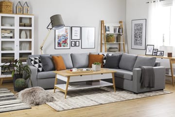 Crazy 5-sits Vändbar L-formad Large Hörnsoffa i Tyg - Grå - Products - Möbler - Soffa - Hörnsoffa