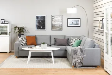 Crazy 5-sits Vändbar L-formad Large Hörnsoffa i Tyg - Grå - Products - Möbler - Soffa - Hörnsoffa
