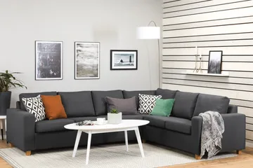 Crazy 5-sits Vändbar L-formad Large Hörnsoffa i Tyg - Mörkgrå - Products - Möbler - Soffa - Hörnsoffa