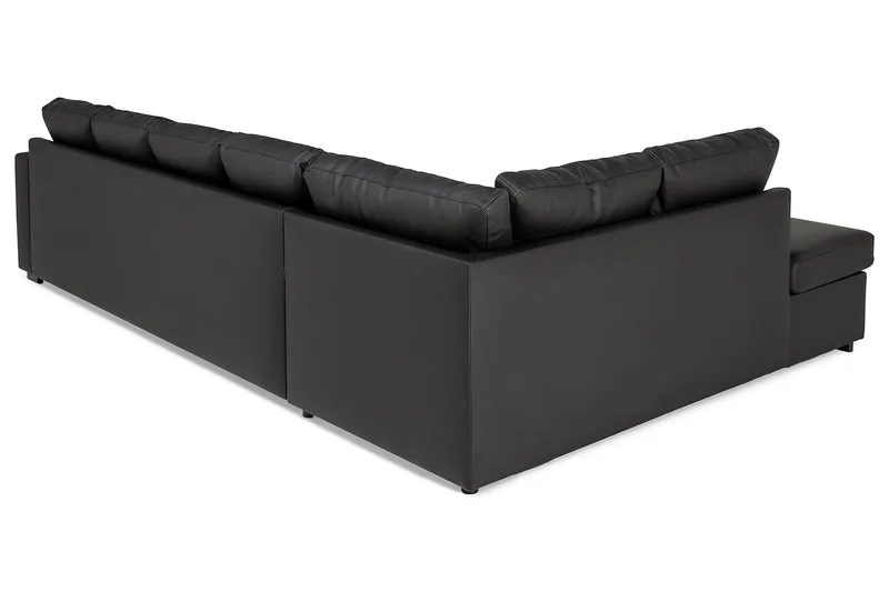 Crazy 5-sits Vänstervänd U-formad Soffa med Divan och Schäslong i Konstläder - Svart - Products - Möbler - Soffa - U-soffa