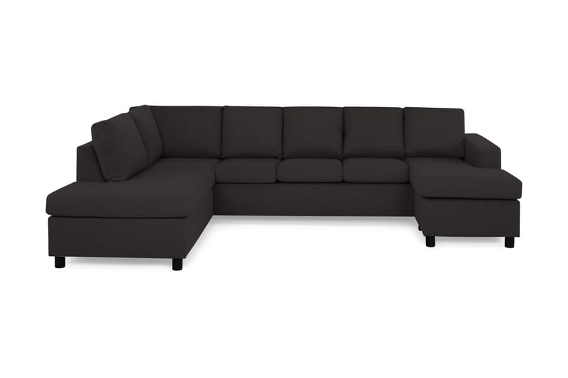 Crazy 5-sits Vänstervänd U-formad Soffa med Divan och Schäslong i Tyg - Antracit - Products - Möbler - Soffa - U-soffa