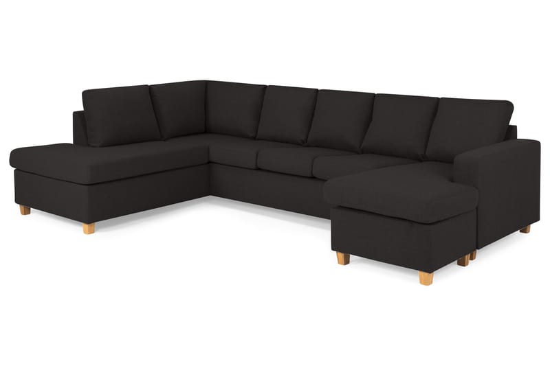 Crazy 5-sits Vänstervänd U-formad Soffa med Divan och Schäslong i Tyg - Antracit - Products - Möbler - Soffa - U-soffa