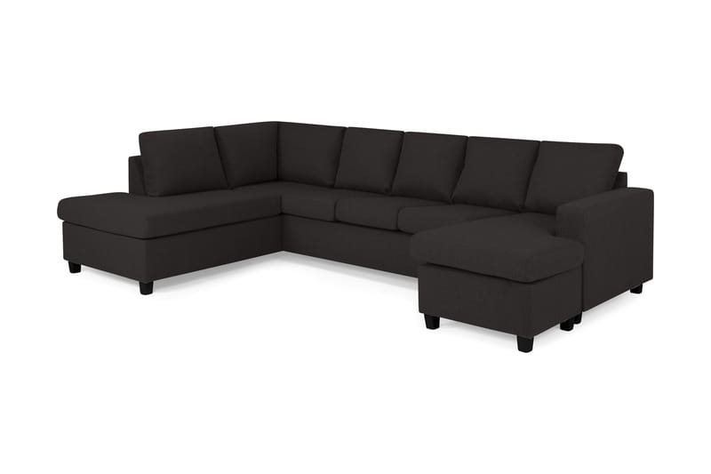 Crazy 5-sits Vänstervänd U-formad Soffa med Divan och Schäslong i Tyg - Antracit - Products - Möbler - Soffa - U-soffa
