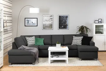 Crazy 5-sits Vänstervänd U-formad Soffa med Divan och Schäslong i Tyg - Antracit - Products - Möbler - Soffa - U-soffa