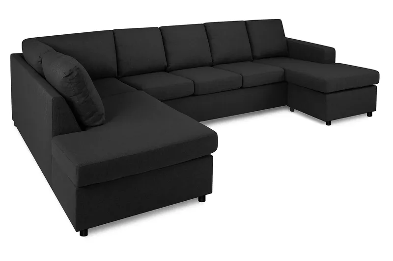 Crazy 5-sits Vänstervänd U-formad Soffa med Divan och Schäslong i Tyg - Antracit - Products - Möbler - Soffa - U-soffa