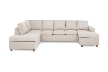 Crazy 5-sits Vänstervänd U-formad Soffa med Divan och Schäslong i Tyg - Beige - Products - Möbler - Soffa - U-soffa
