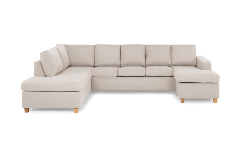 Crazy 5-sits Vänstervänd U-formad Soffa med Divan och Schäslong i Tyg - Beige - Products - Möbler - Soffa - U-soffa