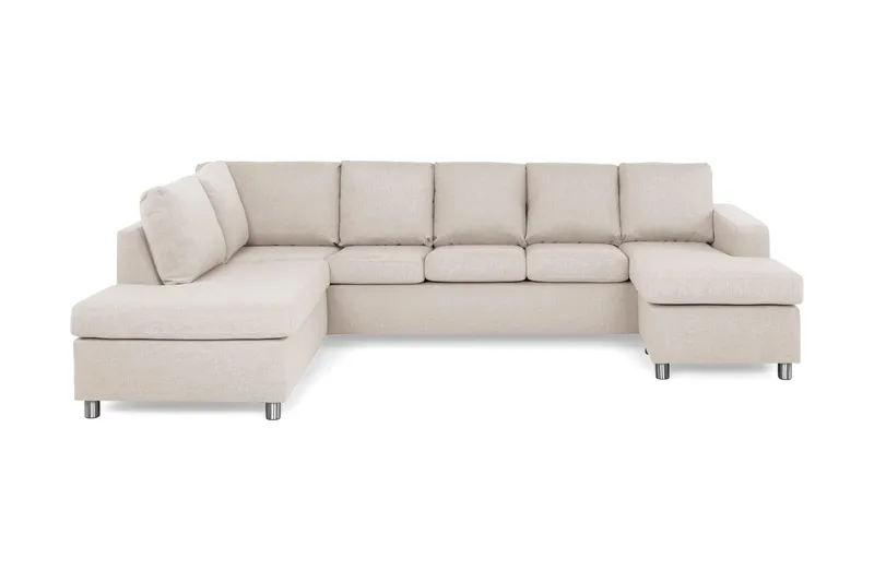 Crazy 5-sits Vänstervänd U-formad Soffa med Divan och Schäslong i Tyg - Beige - Products - Möbler - Soffa - U-soffa