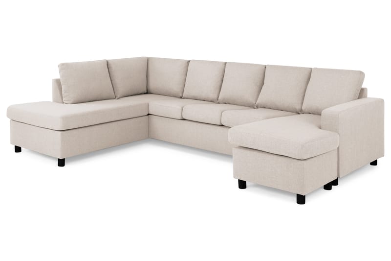 Crazy 5-sits Vänstervänd U-formad Soffa med Divan och Schäslong i Tyg - Beige - Products - Möbler - Soffa - U-soffa
