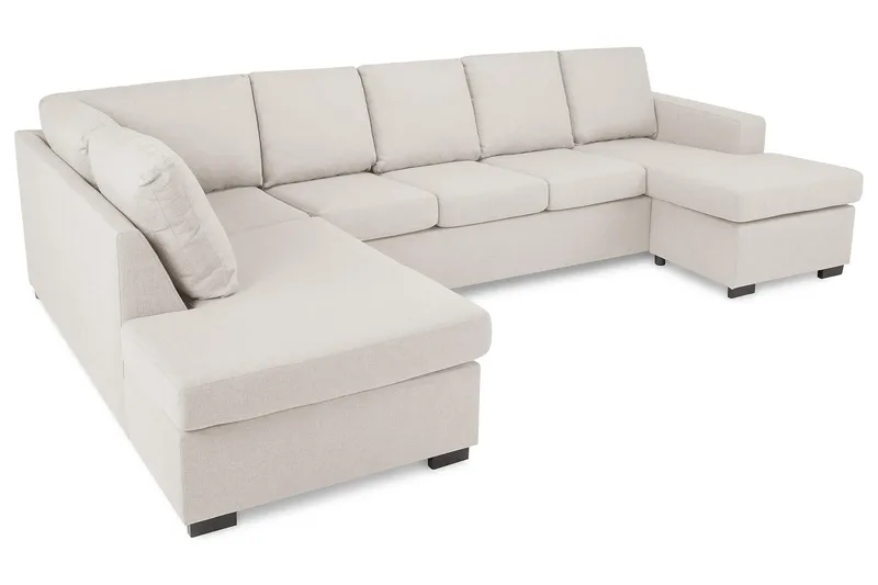 Crazy 5-sits Vänstervänd U-formad Soffa med Divan och Schäslong i Tyg - Beige - Products - Möbler - Soffa - U-soffa