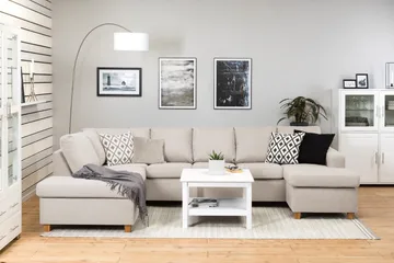 Crazy 5-sits Vänstervänd U-formad Soffa med Divan och Schäslong i Tyg - Beige - Products - Möbler - Soffa - U-soffa