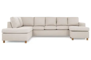 Crazy 5-sits Vänstervänd U-formad Soffa med Divan och Schäslong i Tyg - Beige - Products - Möbler - Soffa - U-soffa