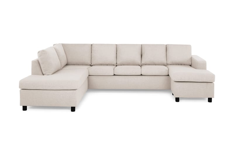 Crazy 5-sits Vänstervänd U-formad Soffa med Divan och Schäslong i Tyg - Beige - Products - Möbler - Soffa - U-soffa