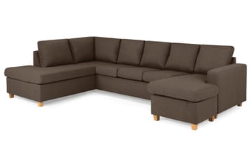 Crazy 5-sits Vänstervänd U-formad Soffa med Divan och Schäslong i Tyg - Brun - Products - Möbler - Soffa - U-soffa