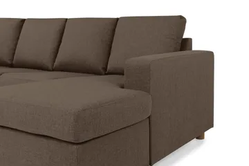 Crazy 5-sits Vänstervänd U-formad Soffa med Divan och Schäslong i Tyg - Brun - Products - Möbler - Soffa - U-soffa