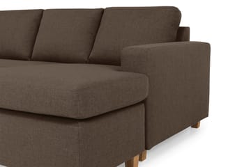 Crazy 5-sits Vänstervänd U-formad Soffa med Divan och Schäslong i Tyg - Brun - Products - Möbler - Soffa - U-soffa