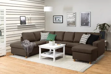 Crazy 5-sits Vänstervänd U-formad Soffa med Divan och Schäslong i Tyg - Brun - Products - Möbler - Soffa - U-soffa