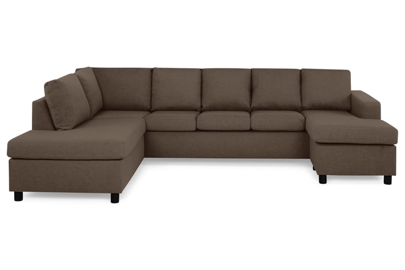 Crazy 5-sits Vänstervänd U-formad Soffa med Divan och Schäslong i Tyg - Brun - Products - Möbler - Soffa - U-soffa