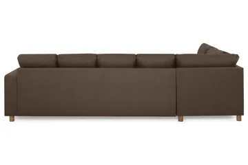 Crazy 5-sits Vänstervänd U-formad Soffa med Divan och Schäslong i Tyg - Brun - Products - Möbler - Soffa - U-soffa