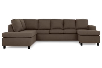 Crazy 5-sits Vänstervänd U-formad Soffa med Divan och Schäslong i Tyg - Brun - Products - Möbler - Soffa - U-soffa