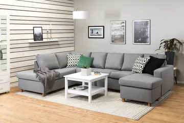 Crazy 5-sits Vänstervänd U-formad Soffa med Divan och Schäslong i Tyg - Grå - Products - Möbler - Soffa - U-soffa