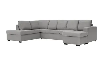 Crazy 5-sits Vänstervänd U-formad Soffa med Divan och Schäslong i Tyg - Grå - Products - Möbler - Soffa - U-soffa