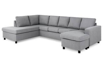 Crazy 5-sits Vänstervänd U-formad Soffa med Divan och Schäslong i Tyg - Grå - Products - Möbler - Soffa - U-soffa