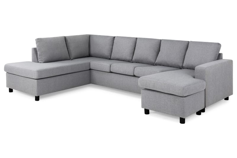 Crazy 5-sits Vänstervänd U-formad Soffa med Divan och Schäslong i Tyg - Grå - Products - Möbler - Soffa - U-soffa