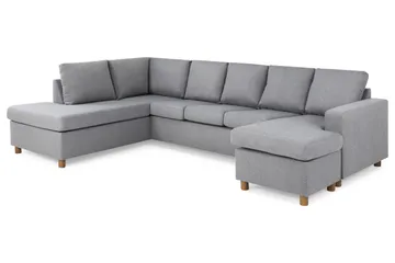 Crazy 5-sits Vänstervänd U-formad Soffa med Divan och Schäslong i Tyg - Grå - Products - Möbler - Soffa - U-soffa