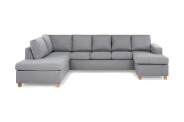 Crazy 5-sits Vänstervänd U-formad Soffa med Divan och Schäslong i Tyg - Grå - Products - Möbler - Soffa - U-soffa