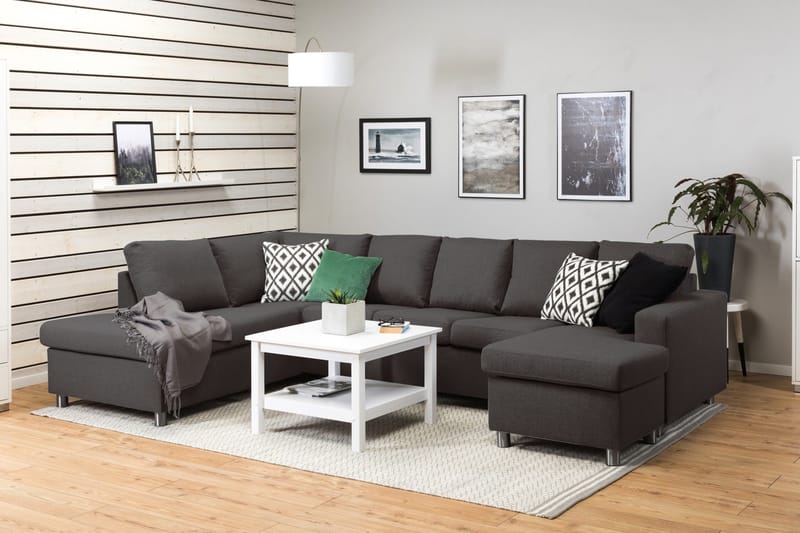Crazy 5-sits Vänstervänd U-formad Soffa med Divan och Schäslong i Tyg - Mörkgrå - Products - Möbler - Soffa - U-soffa