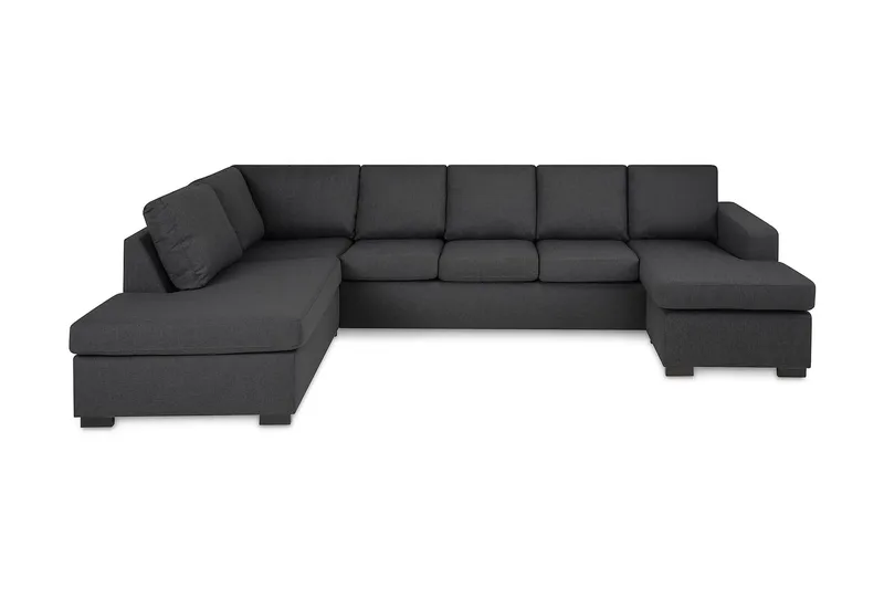 Crazy 5-sits Vänstervänd U-formad Soffa med Divan och Schäslong i Tyg - Mörkgrå - Products - Möbler - Soffa - U-soffa