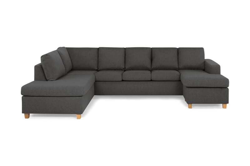 Crazy 5-sits Vänstervänd U-formad Soffa med Divan och Schäslong i Tyg - Mörkgrå - Products - Möbler - Soffa - U-soffa