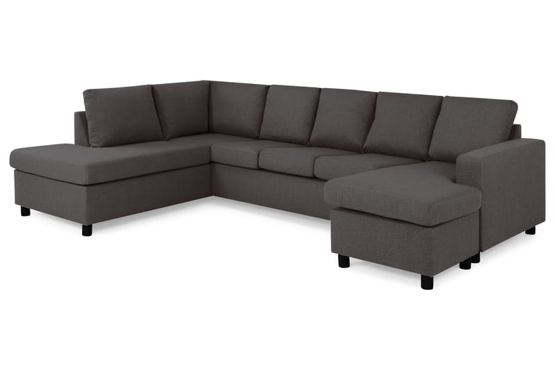 Crazy 5-sits Vänstervänd U-formad Soffa med Divan och Schäslong i Tyg - Mörkgrå - Products - Möbler - Soffa - U-soffa