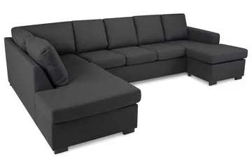 Crazy 5-sits Vänstervänd U-formad Soffa med Divan och Schäslong i Tyg - Mörkgrå - Products - Möbler - Soffa - U-soffa