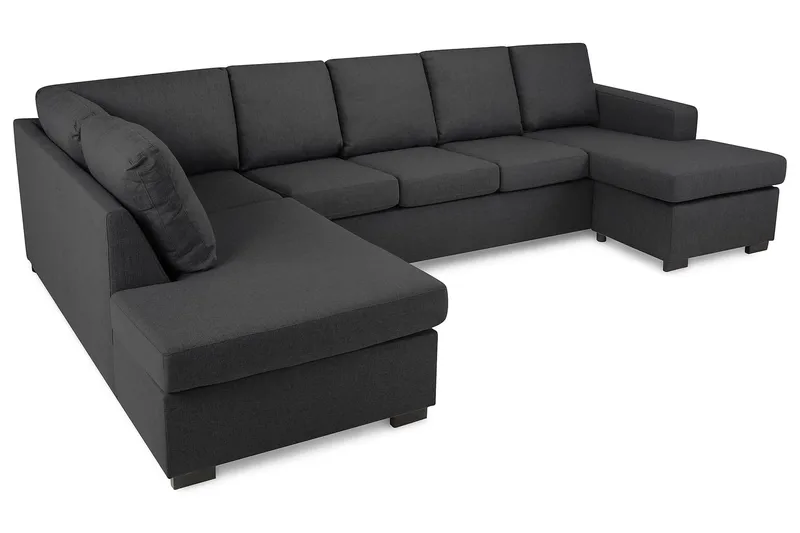 Crazy 5-sits Vänstervänd U-formad Soffa med Divan och Schäslong i Tyg - Mörkgrå - Products - Möbler - Soffa - U-soffa