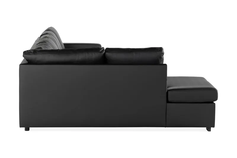 Crazy 5-sits Vänstervänd U-formad X-Large Soffa med Divan och Schäslong i Konstläder - Svart - Products - Möbler - Soffa - U-soffa