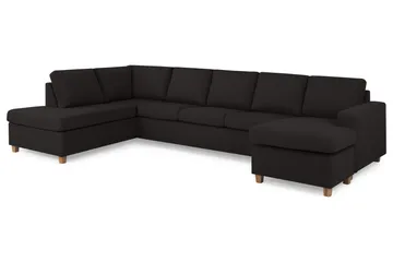 Crazy 5-sits Vänstervänd U-formad X-Large Soffa med Divan och Schäslong i Tyg - Antracit - Products - Möbler - Soffa - U-soffa