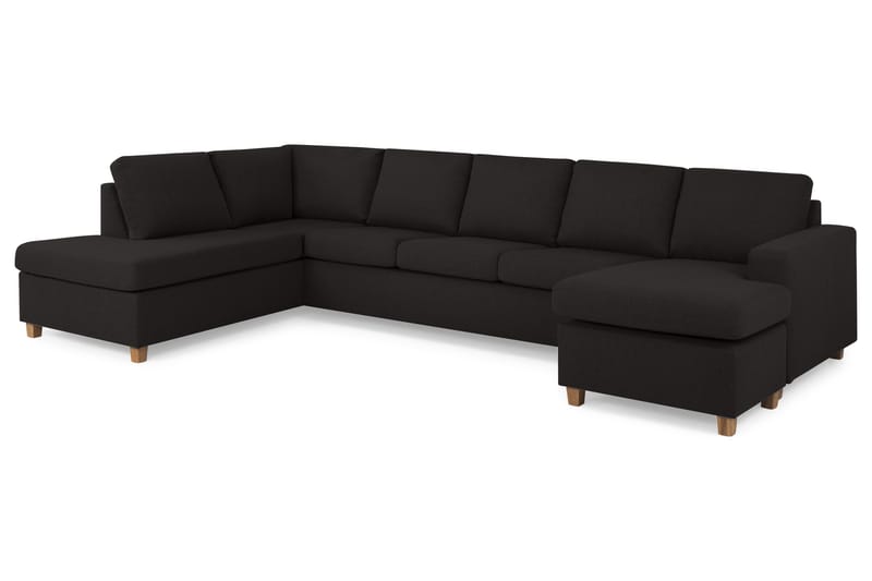 Crazy 5-sits Vänstervänd U-formad X-Large Soffa med Divan och Schäslong i Tyg - Antracit - Products - Möbler - Soffa - U-soffa
